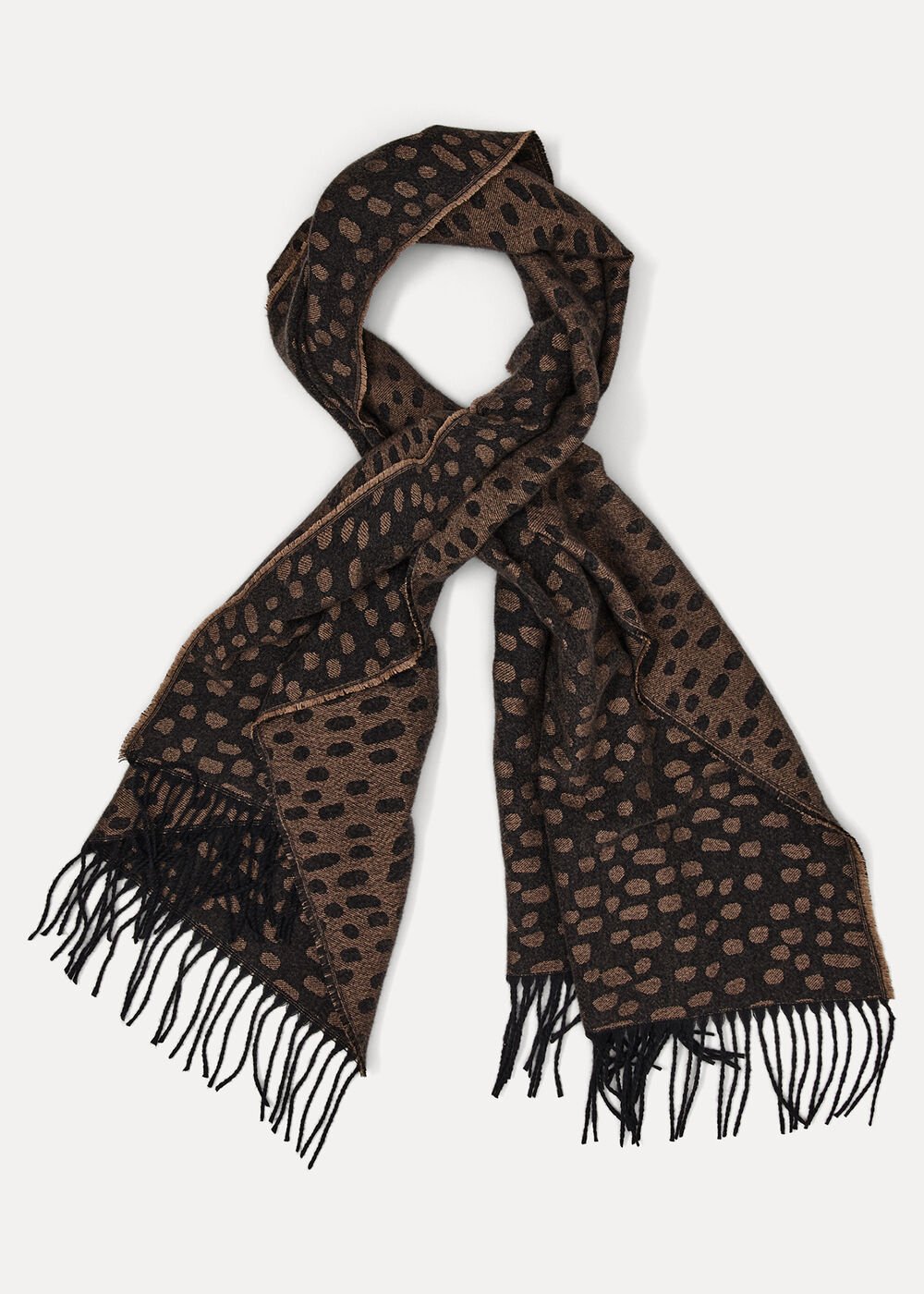 Irregular Spot Scarf - Black Multi
