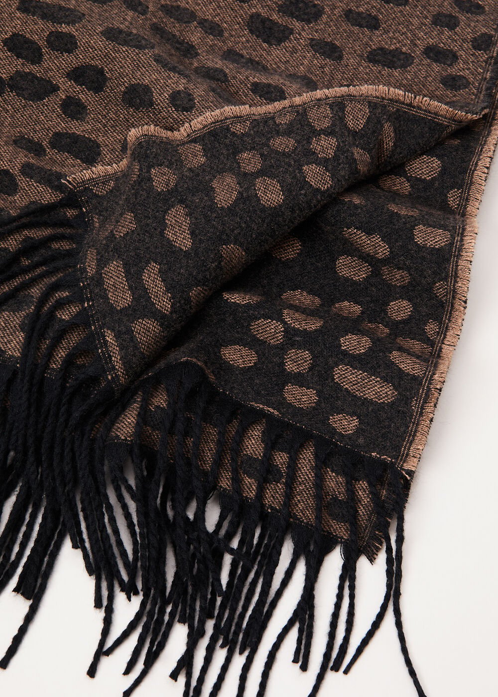 Irregular Spot Scarf - Black Multi