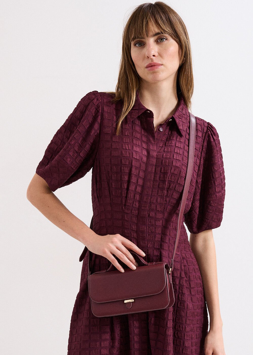 Leather Mini Bag - Dark Red