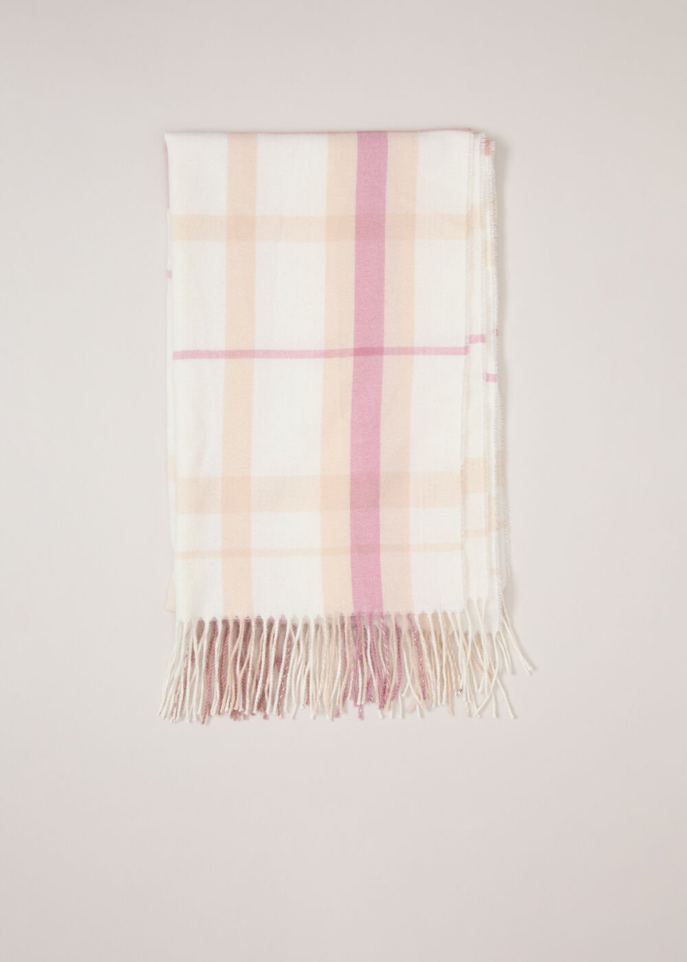 Checked Scarf - Pale Pink