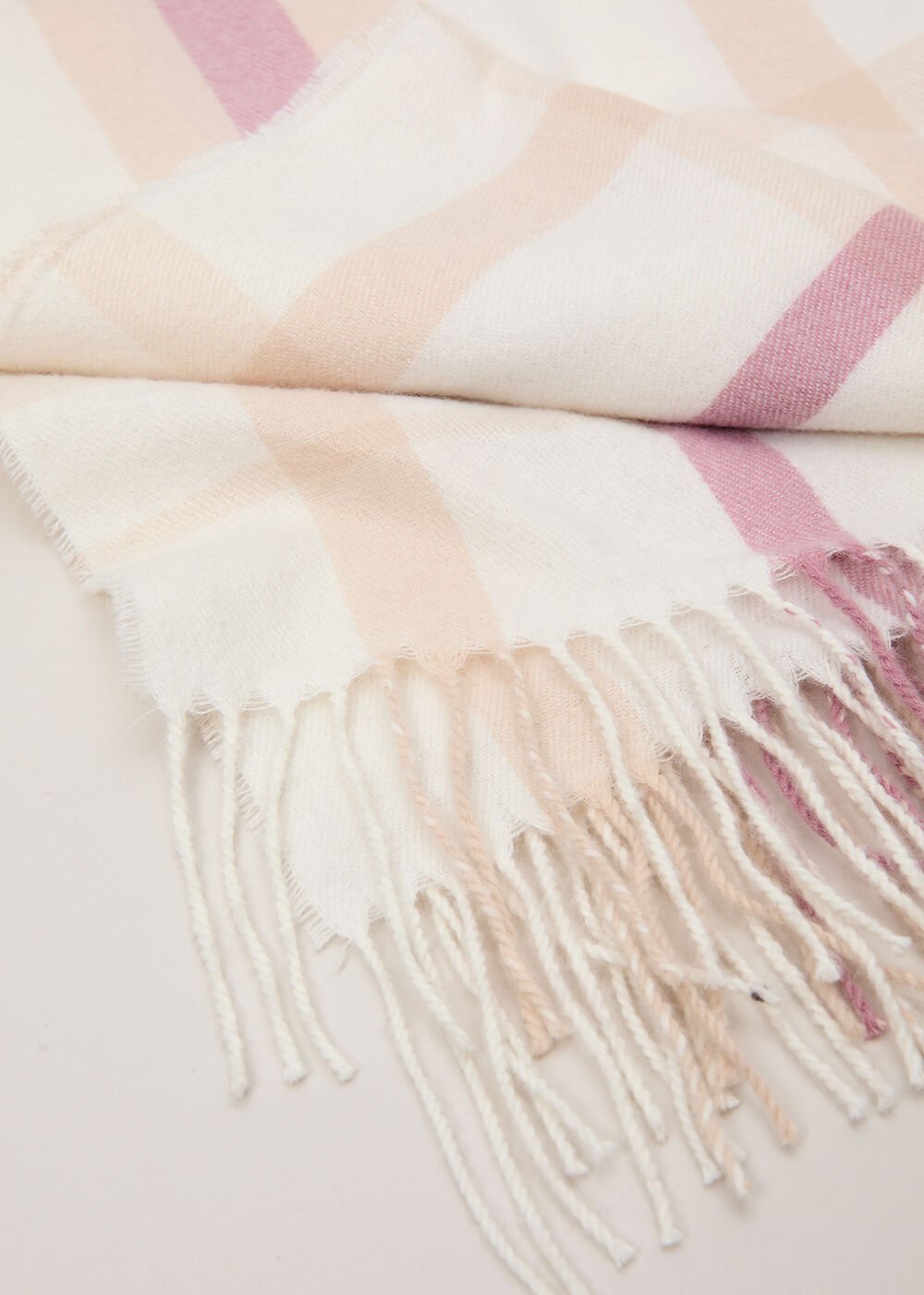 Checked Scarf - Pale Pink