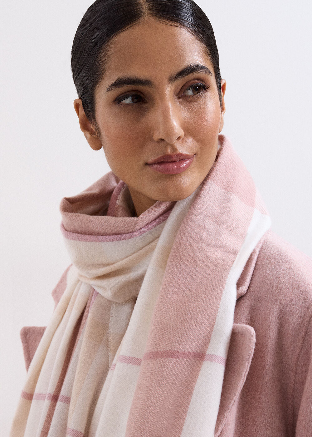 Checked Scarf - Pale Pink