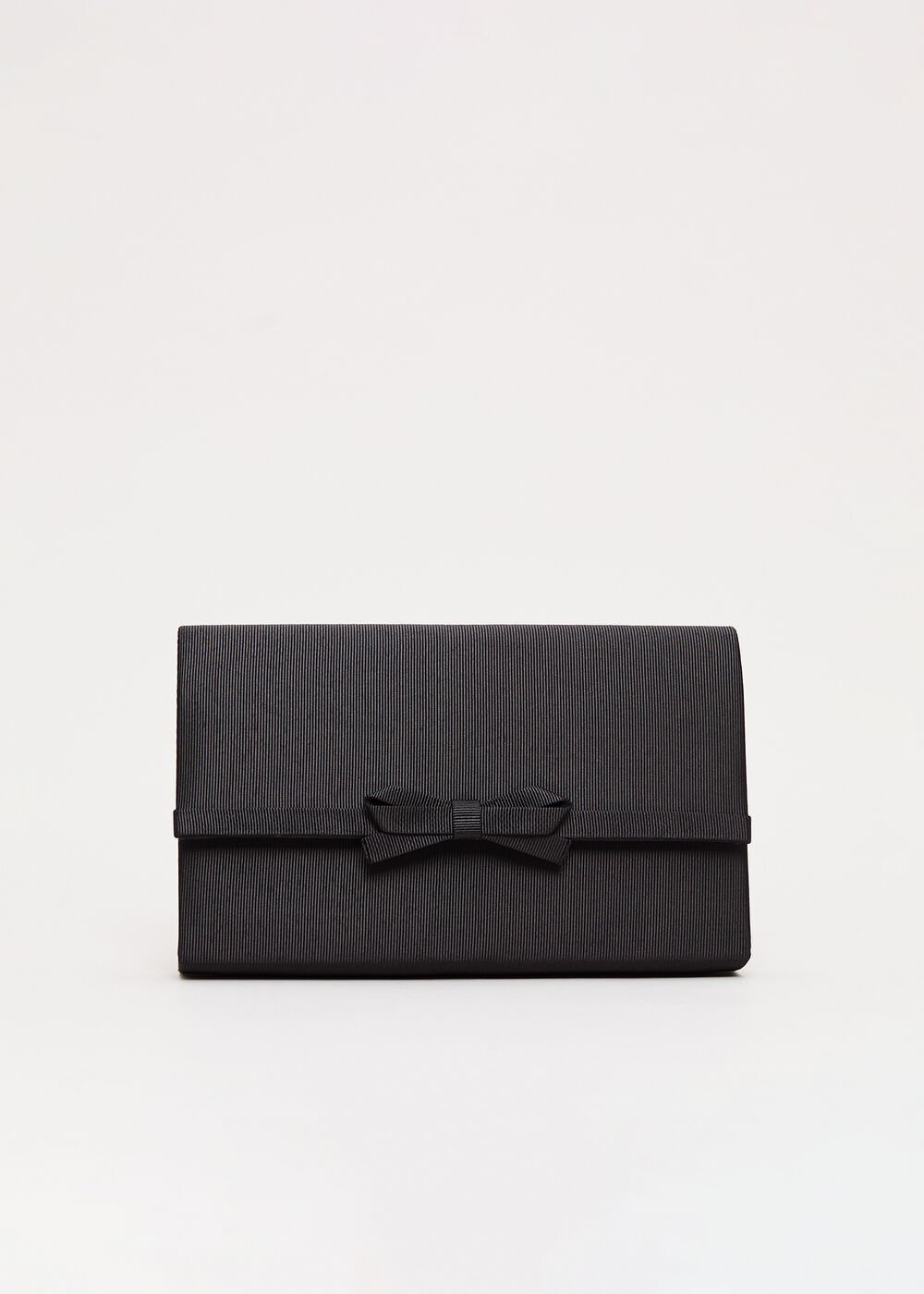 Grosgrain Bow Clutch - Black