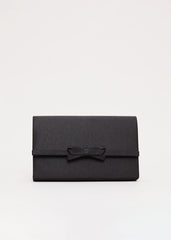 Grosgrain Bow Clutch - Black