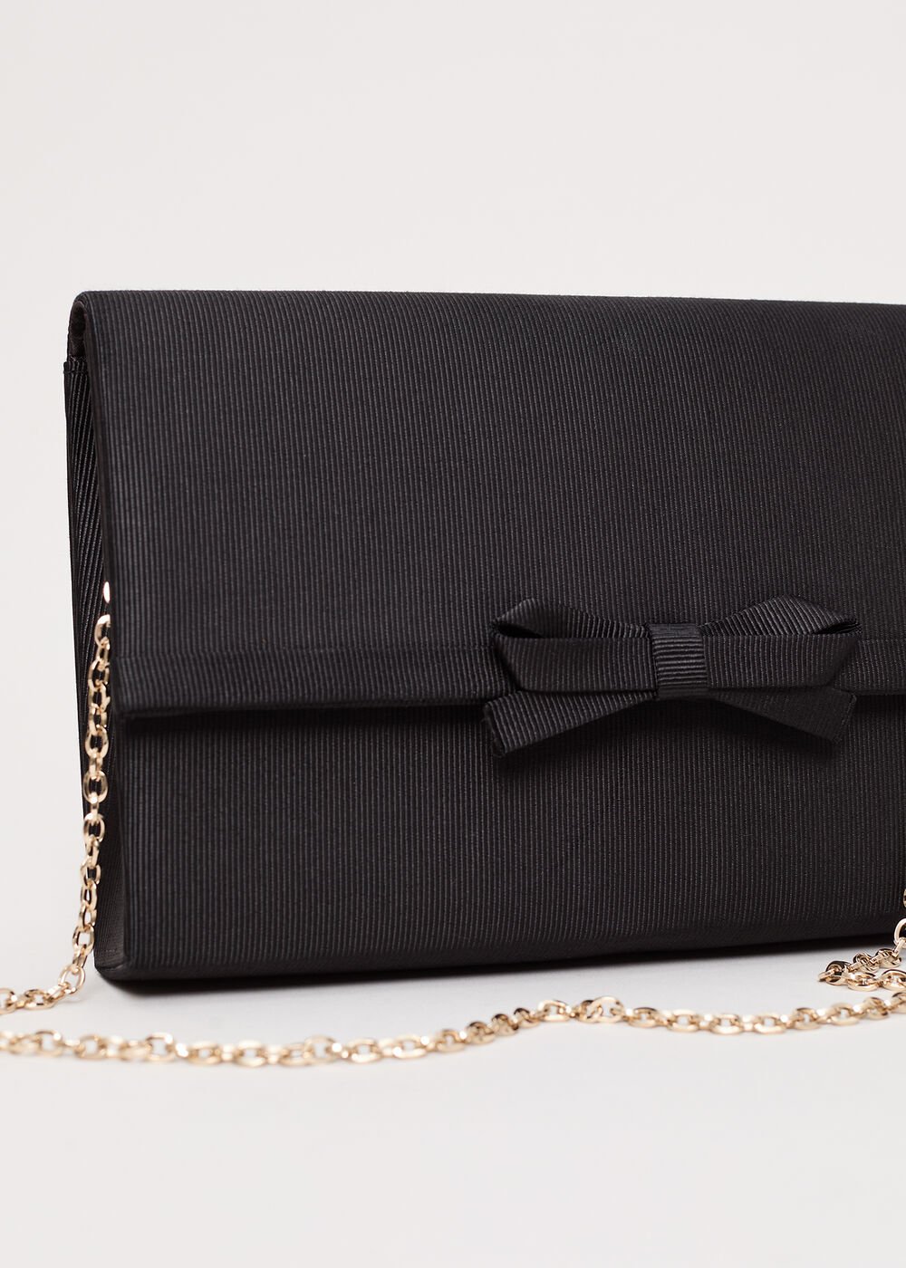 Grosgrain Bow Clutch - Black
