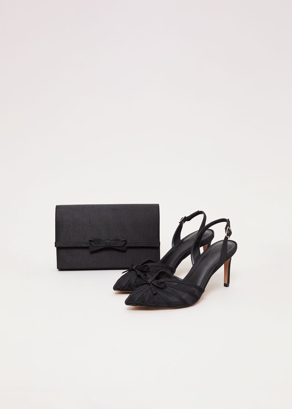 Grosgrain Bow Clutch - Black