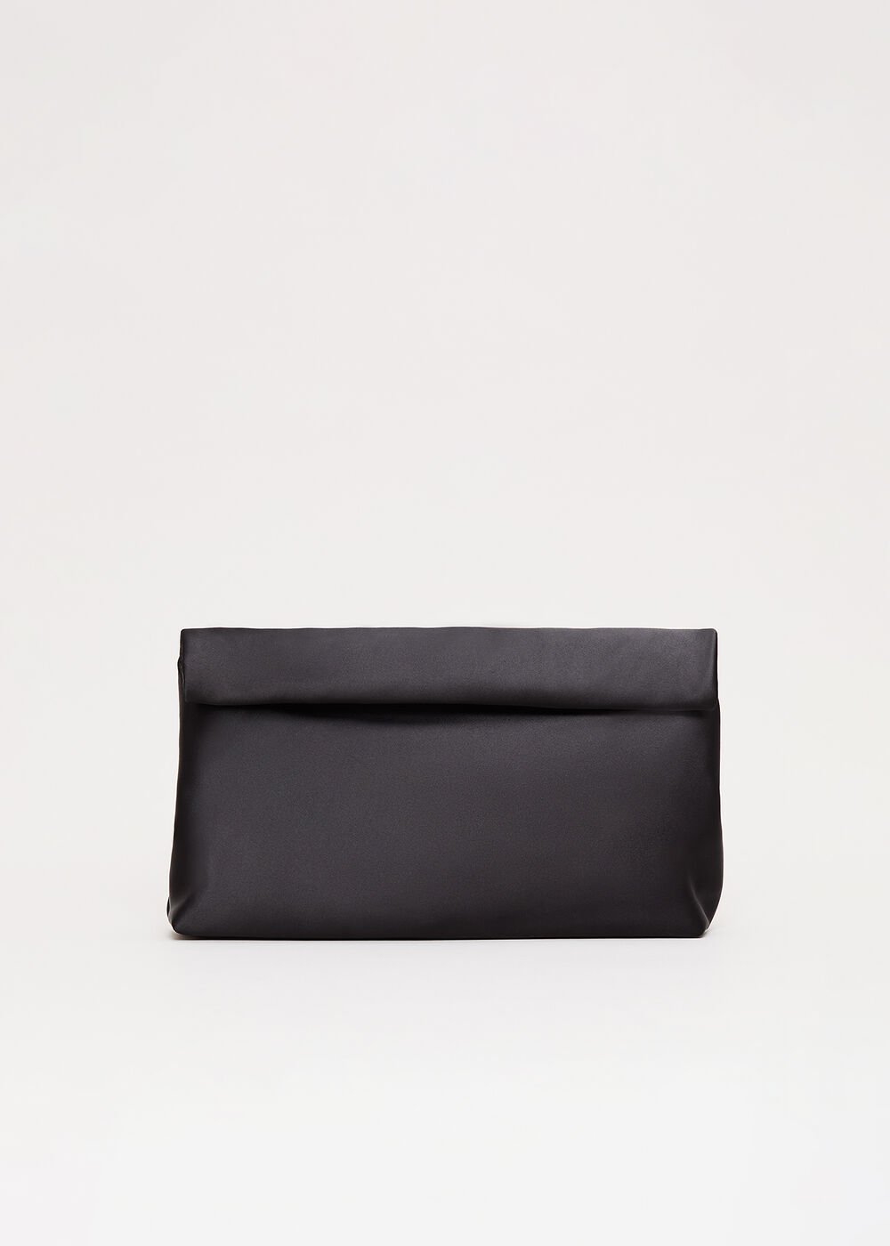 Satin Clutch Bag - Black