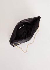 Satin Clutch Bag - Black