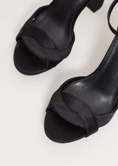 Satin Black Platform Sandal - Black