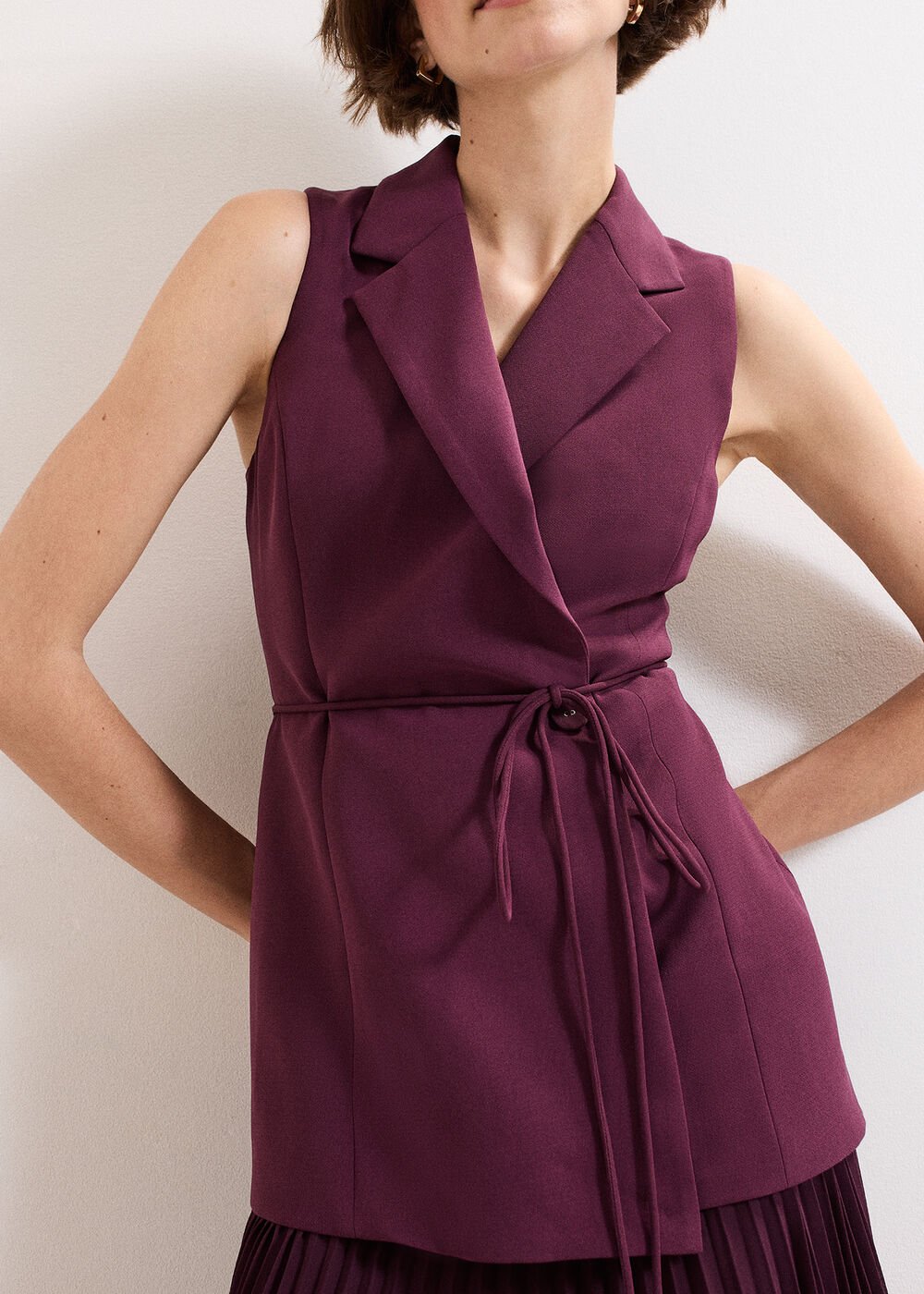 Becky Tux Midi Dress - Burgundy