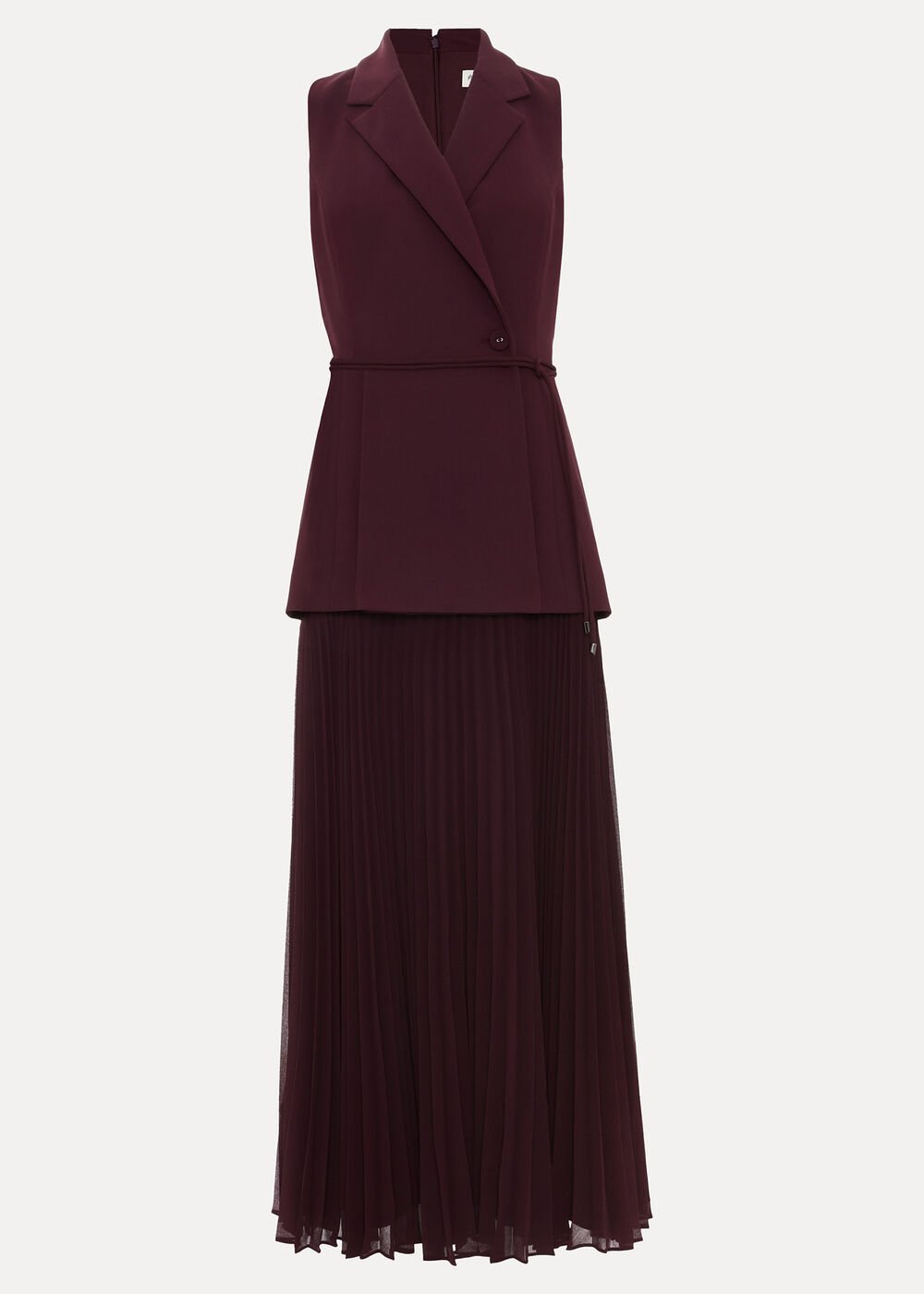 Becky Tux Midi Dress - Burgundy