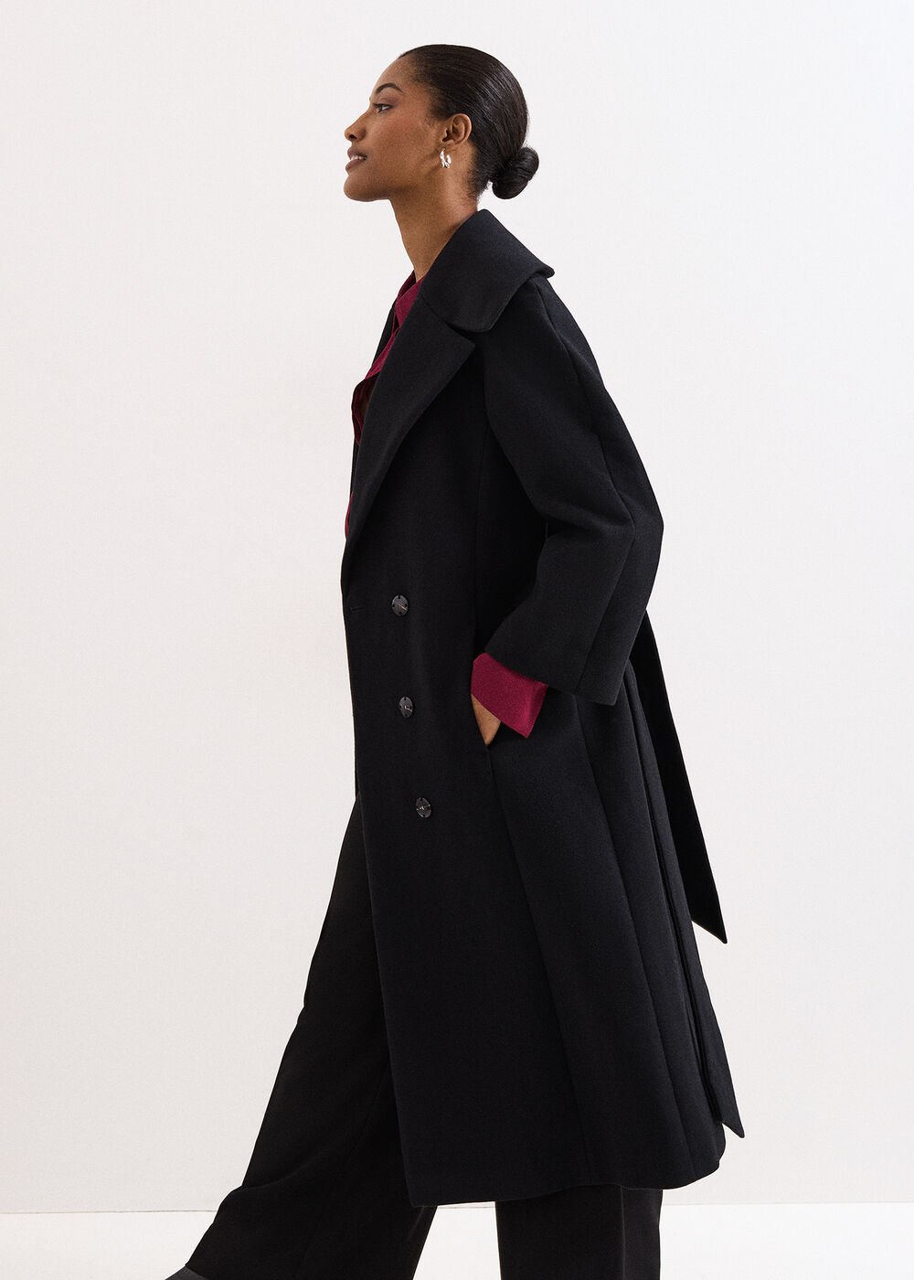 Annabel Collar Coat - Black