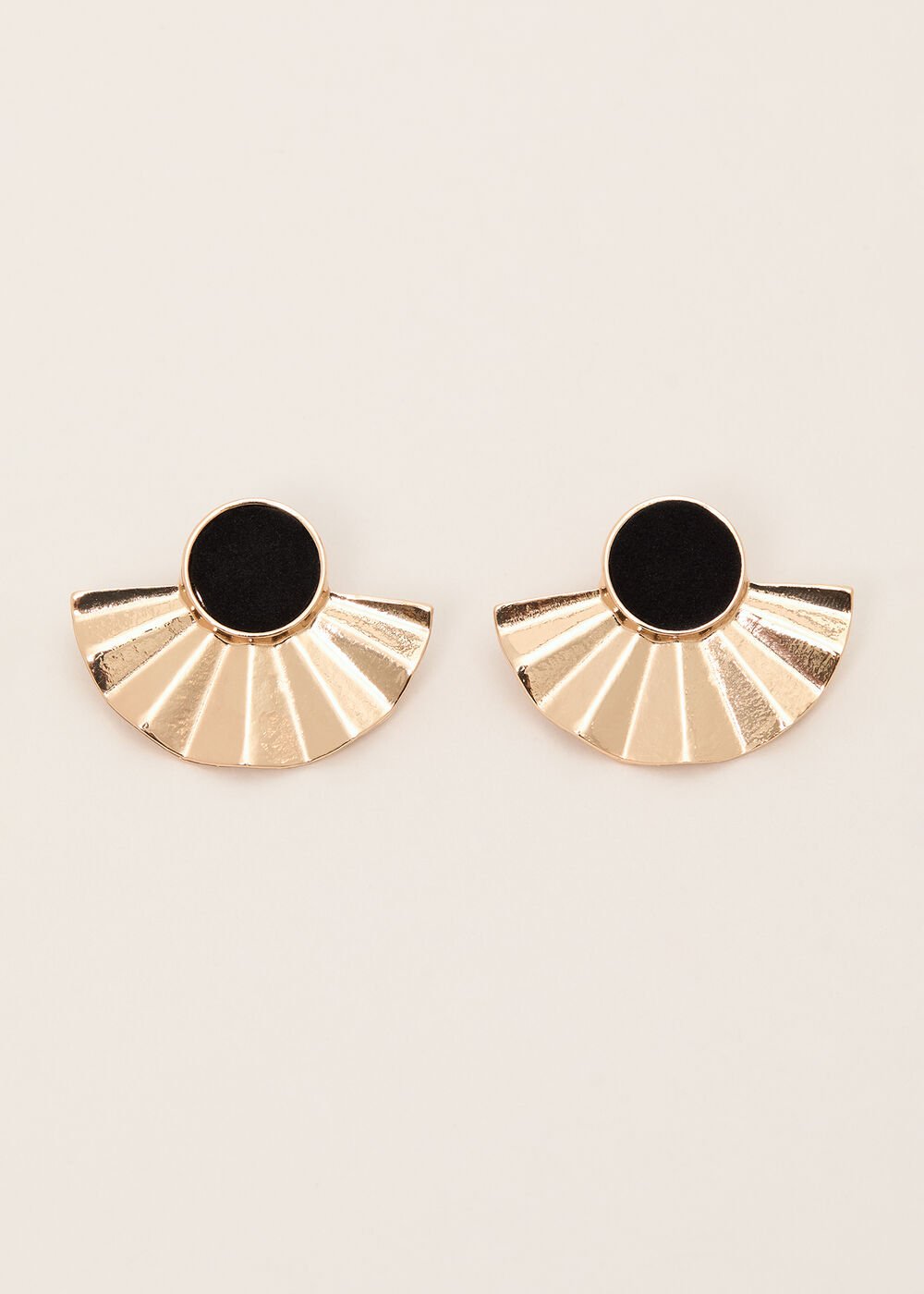 Velvet Fan Earrings - Black