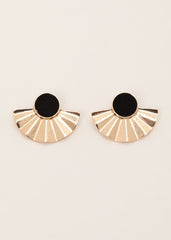 Velvet Fan Earrings - Black