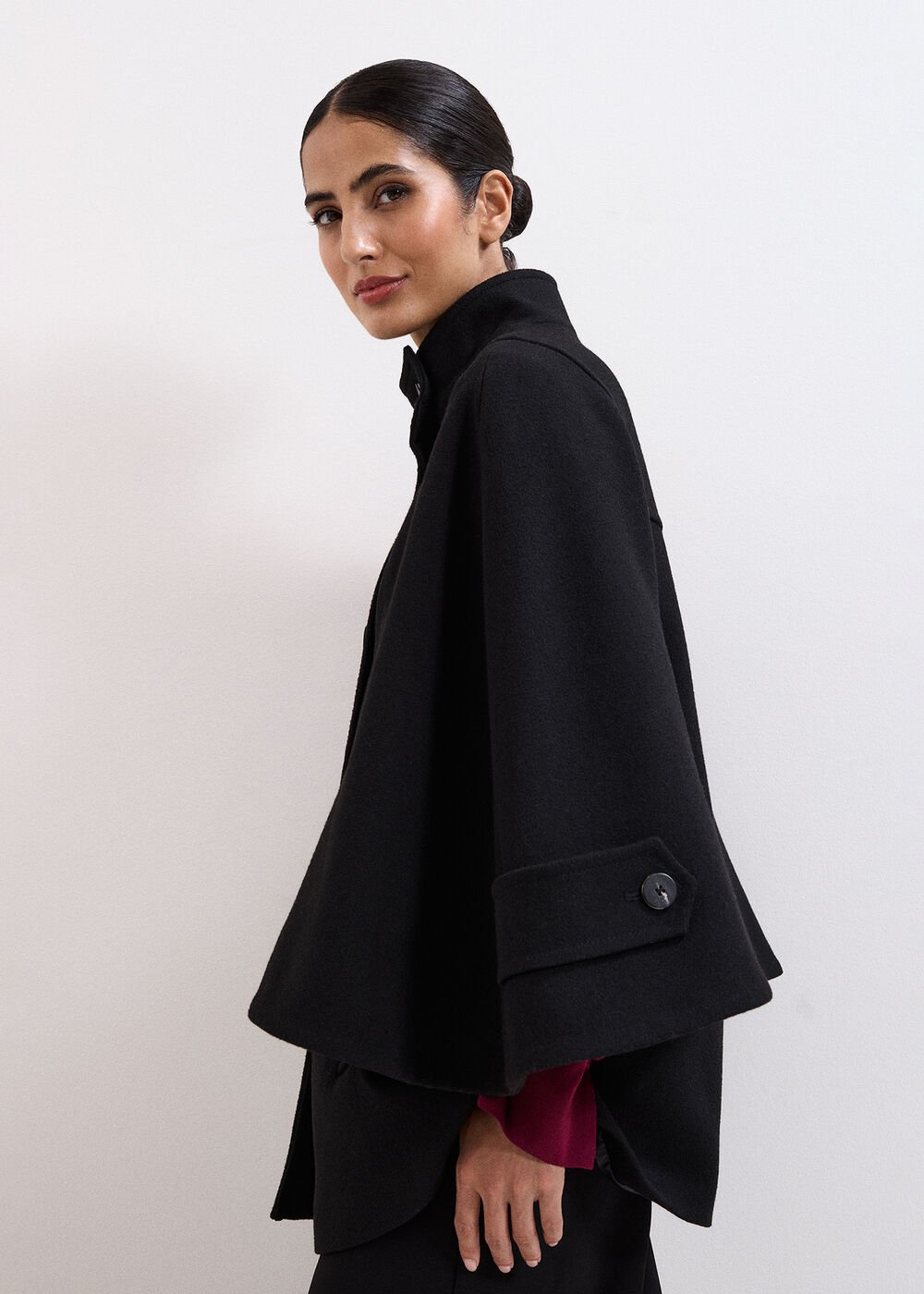 Katlin Cape Coat - Black