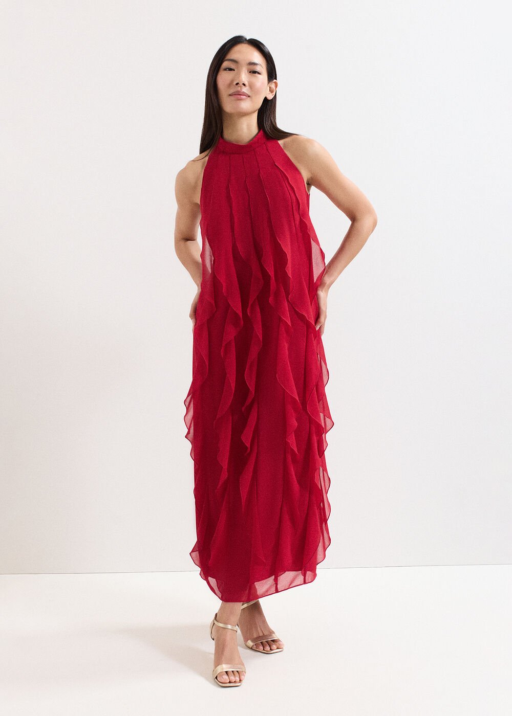 Helena Red Maxi Dress - Red
