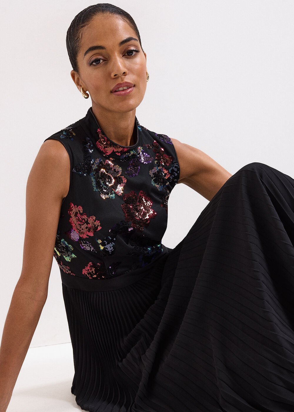 Lela Sequin Dress - Black