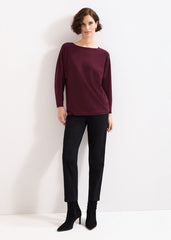 Long Line Cristine Jumper - Burgundy