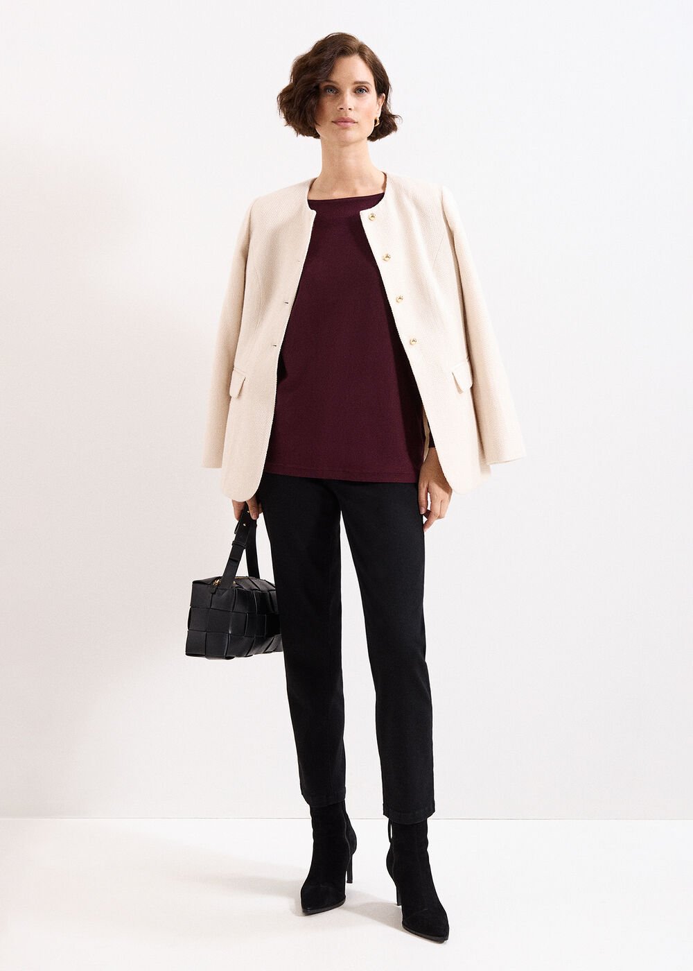 Long Line Cristine Jumper - Burgundy
