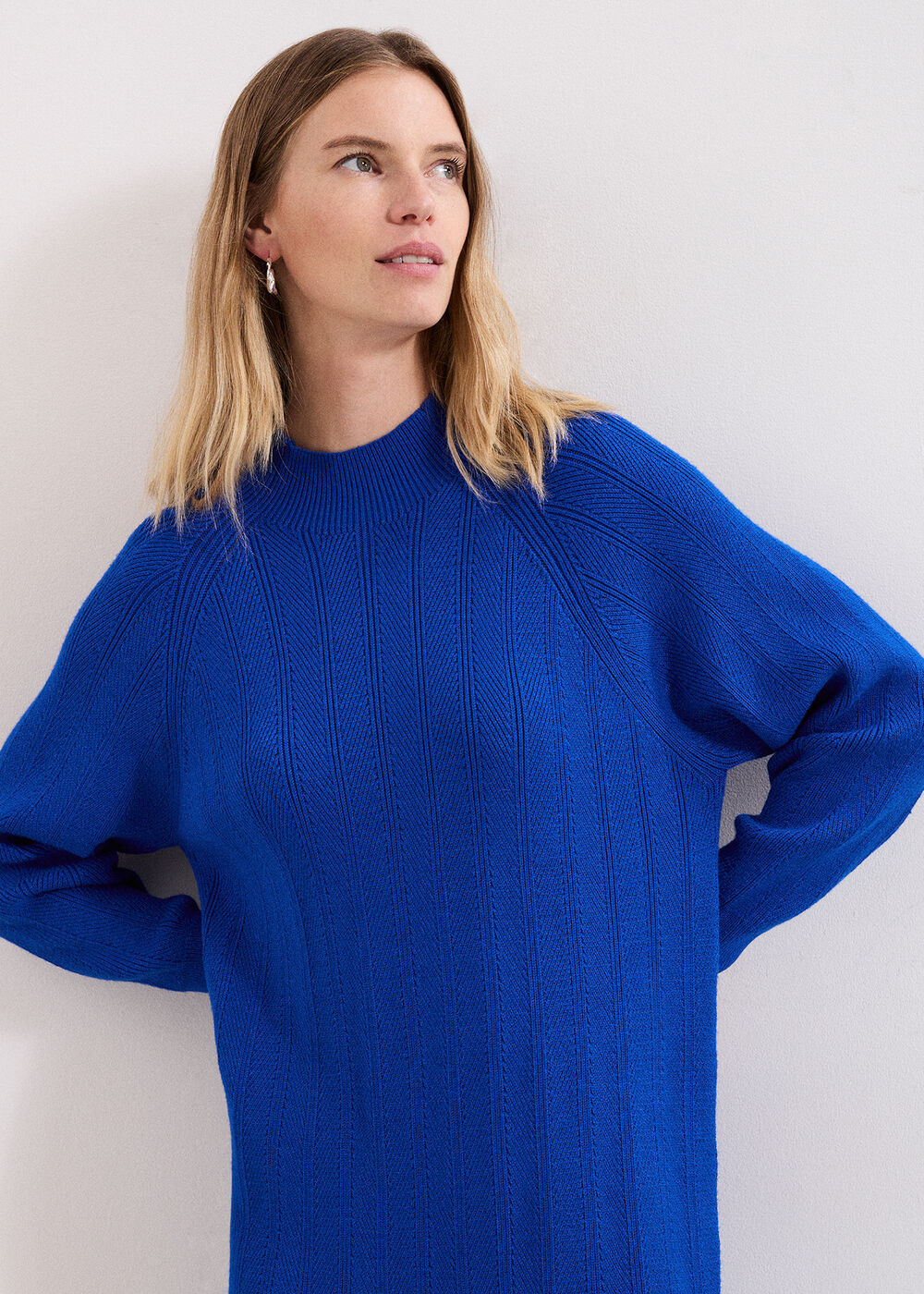 Eleana Blue Knit Dress - Blue