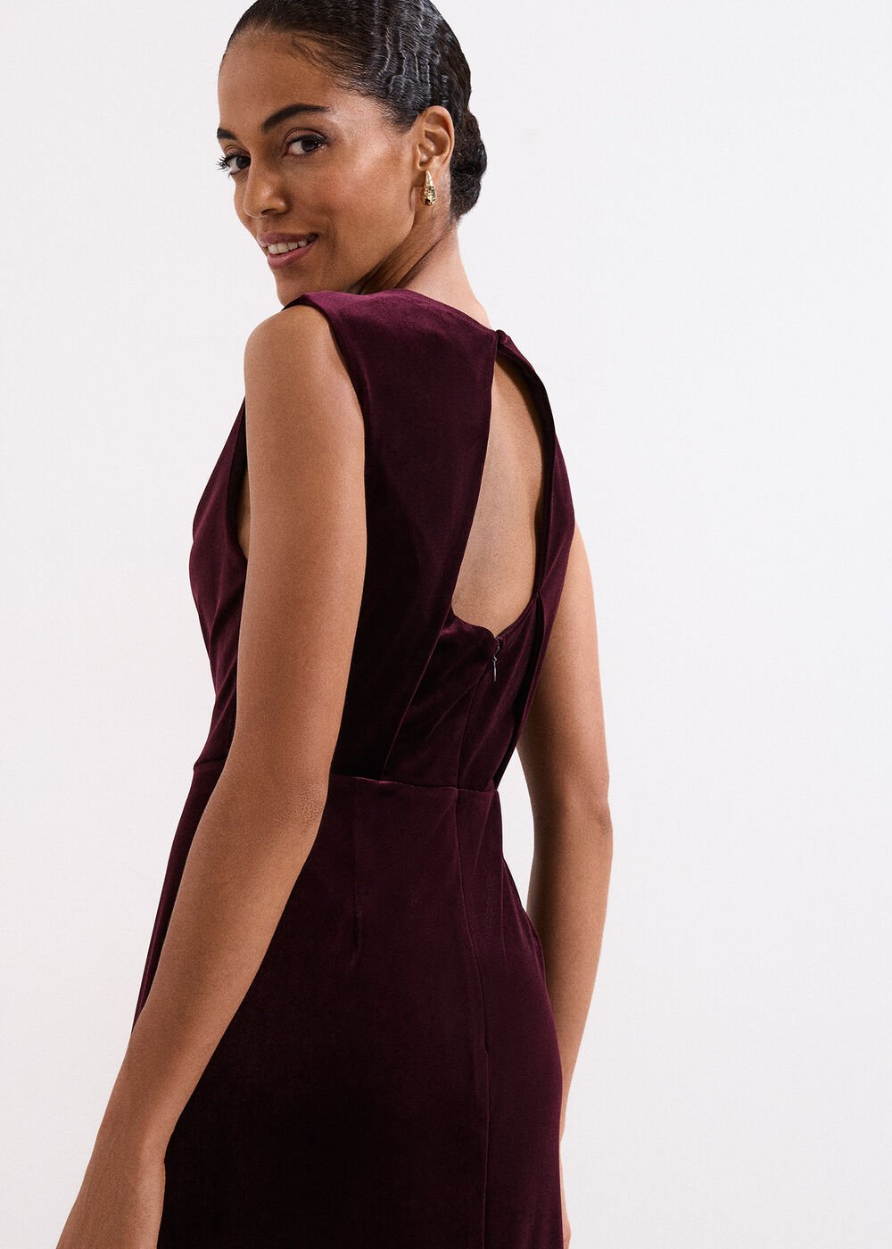 Petite Ava Dress - Burgundy