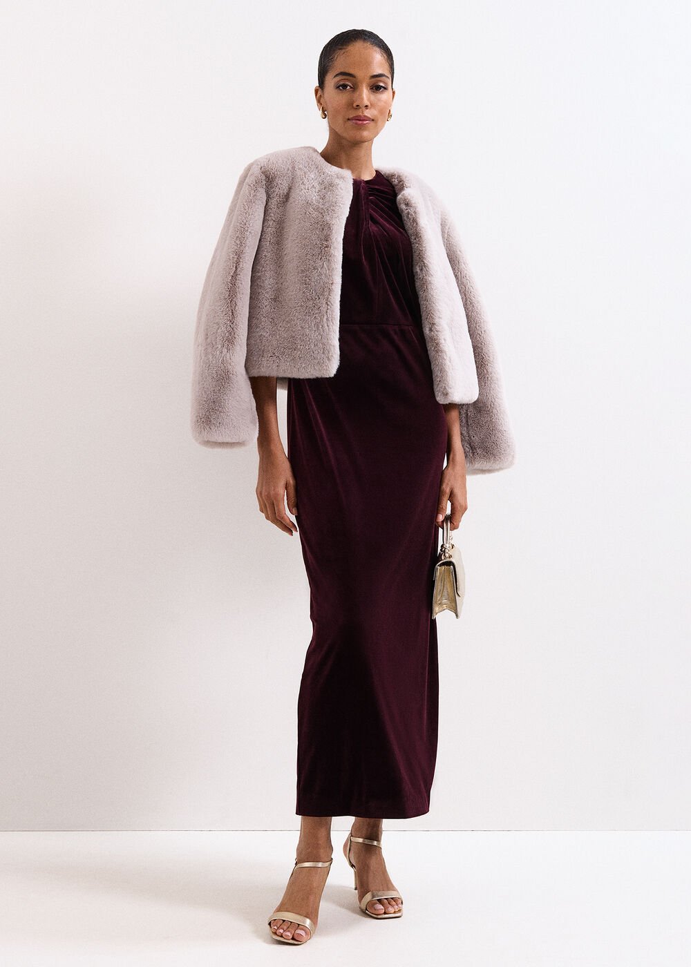 Petite Ava Dress - Burgundy