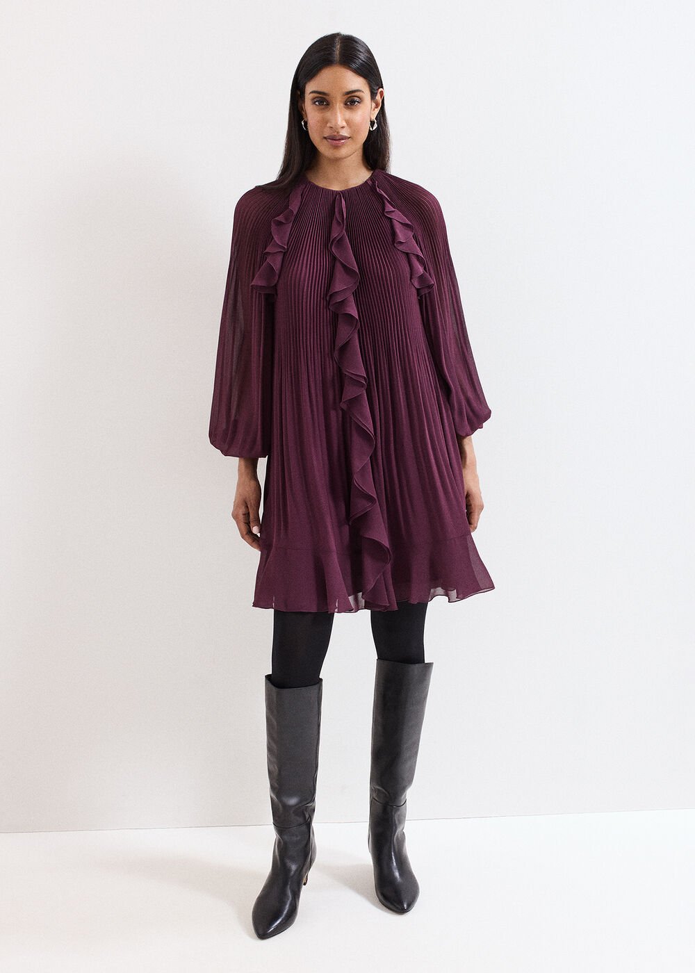 Layla Swing Dress - Burgundy