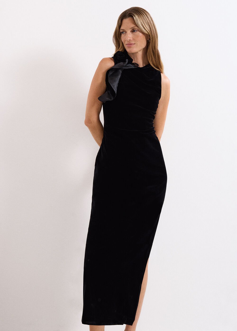 Melony Velvet Dress - Black