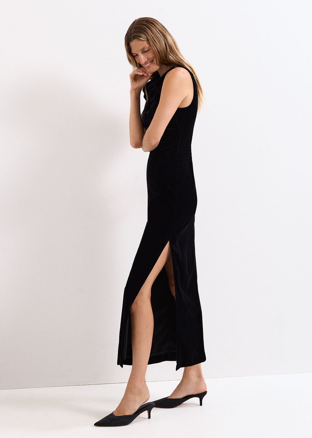 Melony Velvet Dress - Black