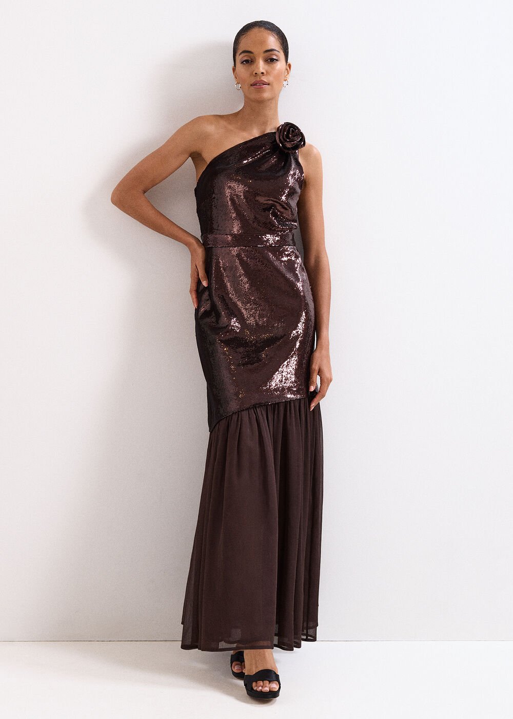 Lola Sequin Dress - Brown