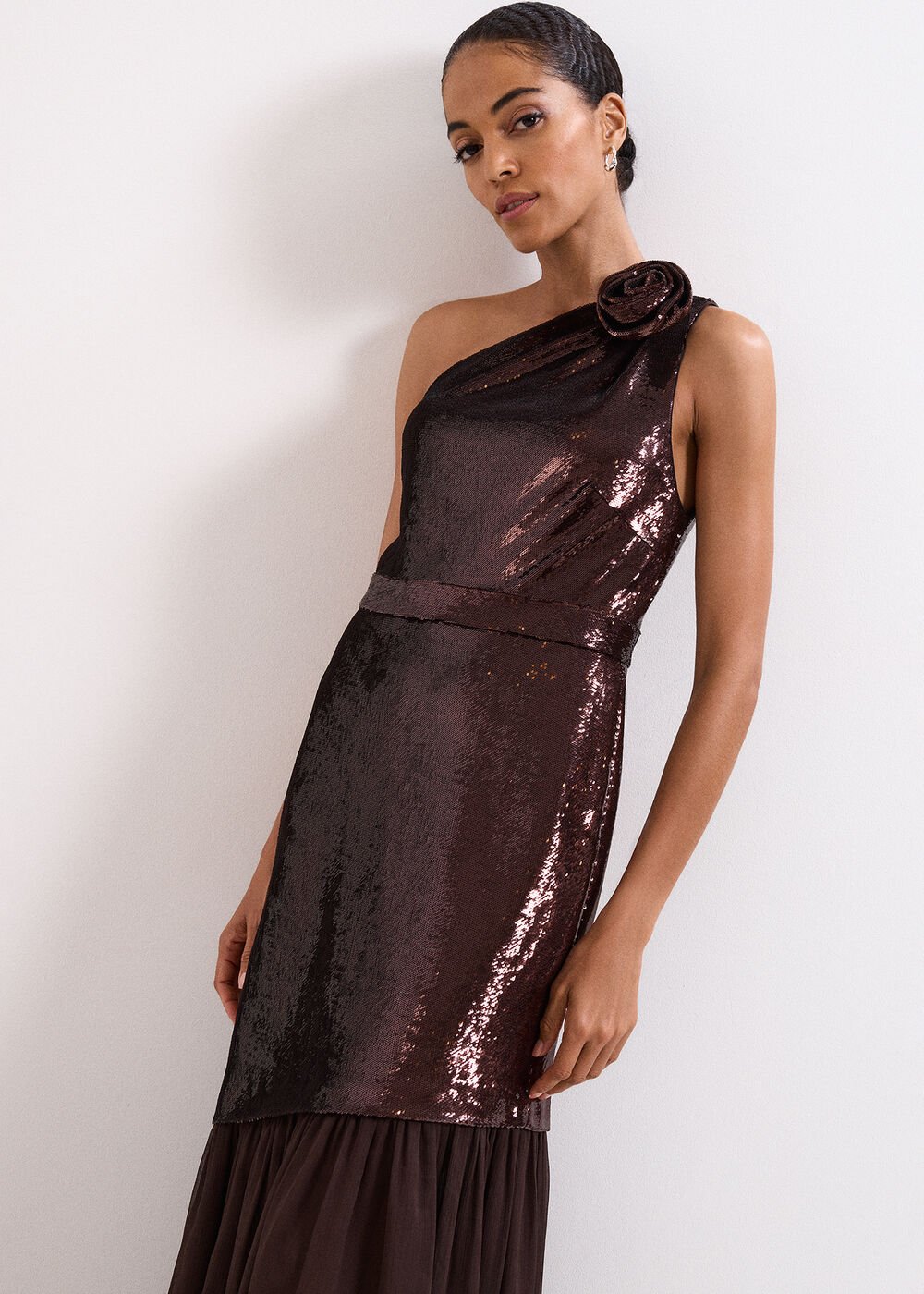 Lola Sequin Dress - Brown
