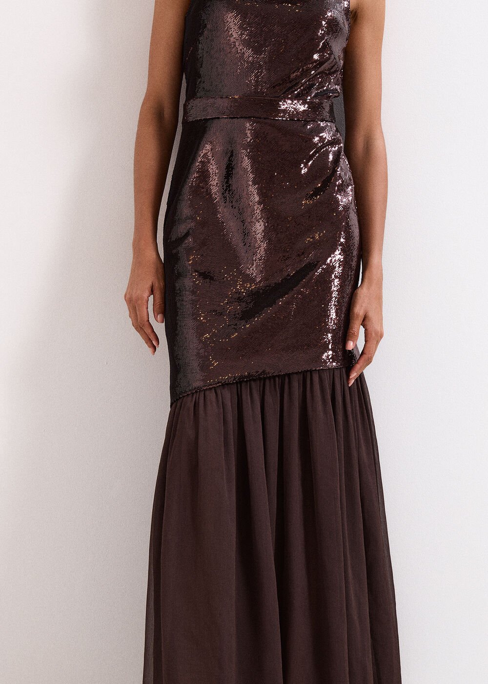 Lola Sequin Dress - Brown