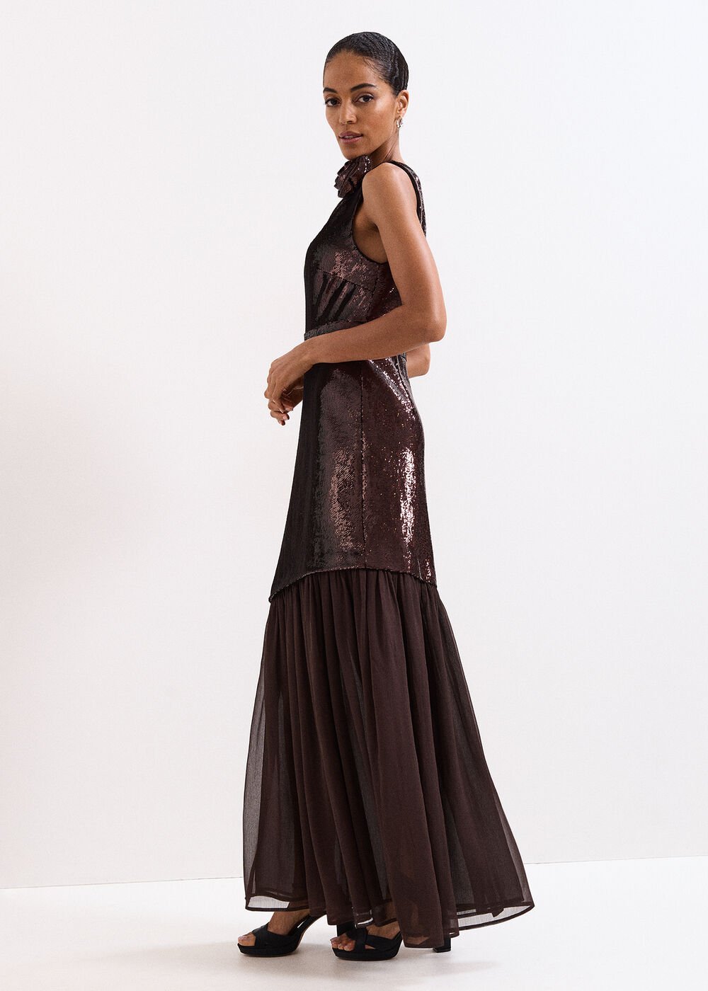 Lola Sequin Dress - Brown