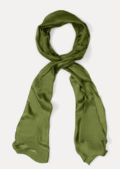 Satin Trim Scarf - Green
