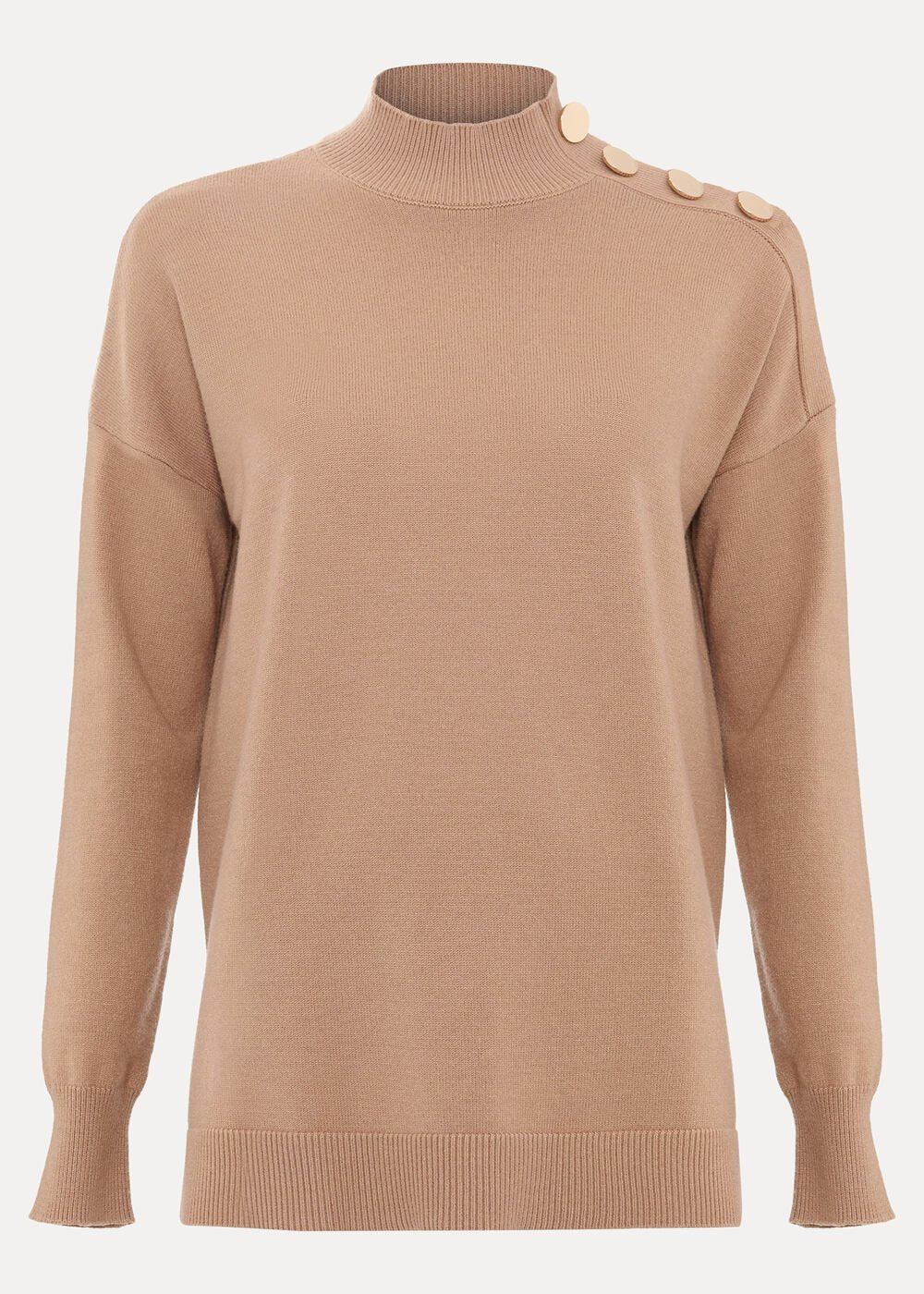 Holly Button Jumper - Brown