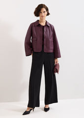 Malina PU Jacket - Burgundy