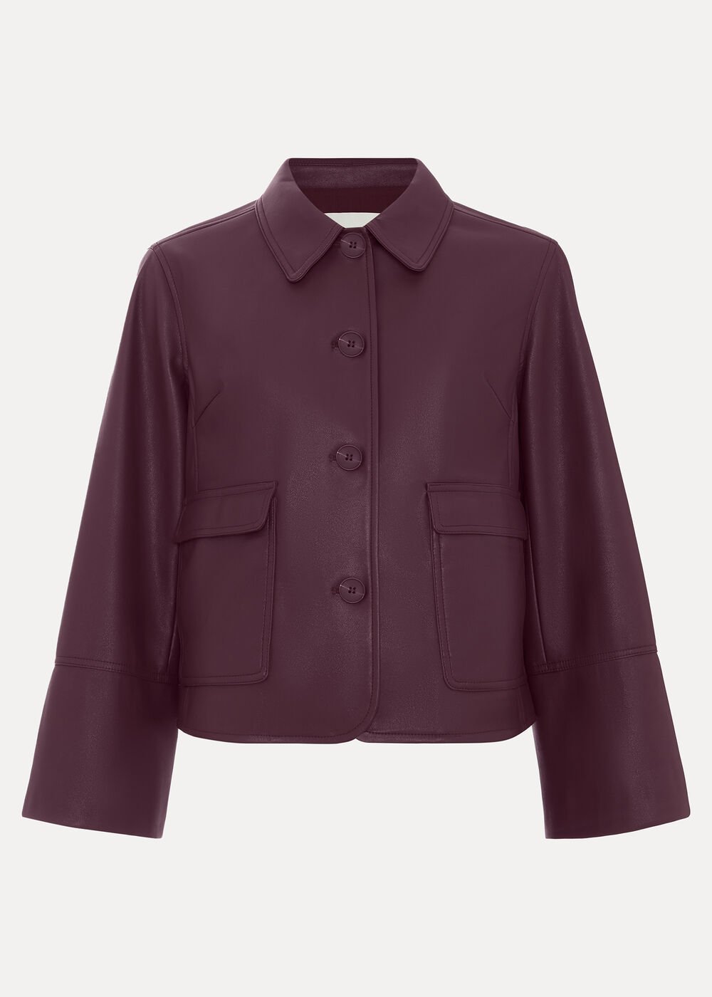 Malina PU Jacket - Burgundy