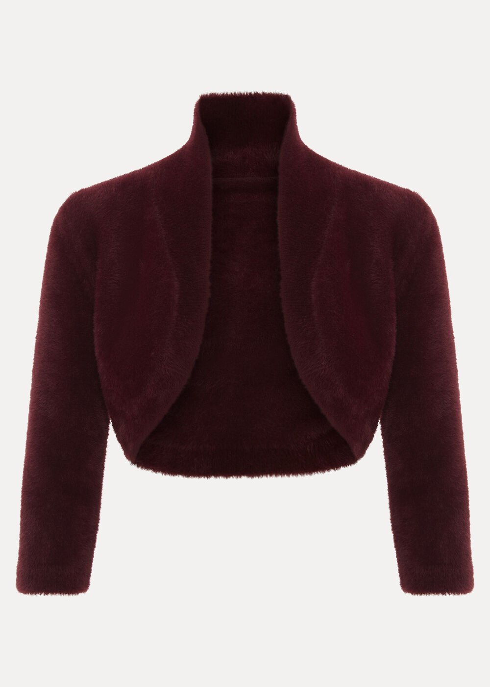 Fay Burgundy Fluffy Bolero - Burgundy