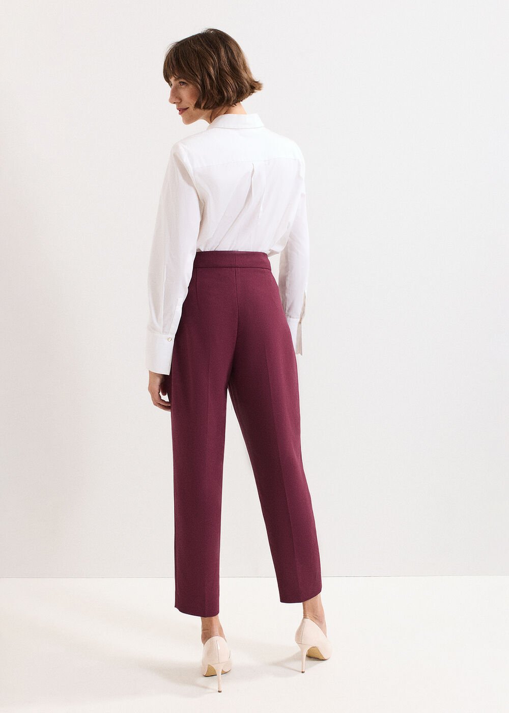 Fara Taper Trousers - Burgundy