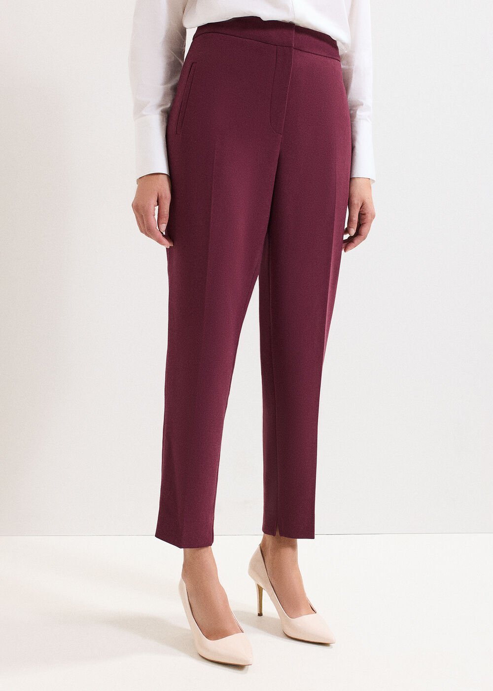 Fara Taper Trousers - Burgundy