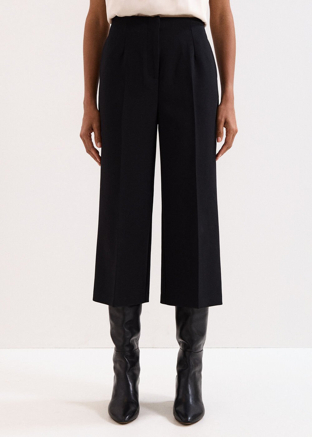 Aubrielle Black Culotte Trousers - Black