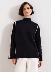 Immy Crochet Jumper - Black