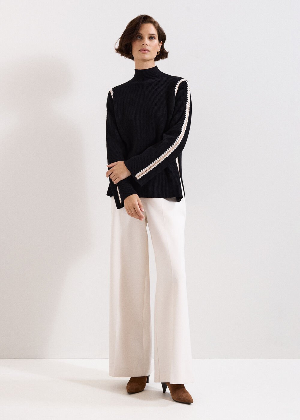 Immy Crochet Jumper - Black