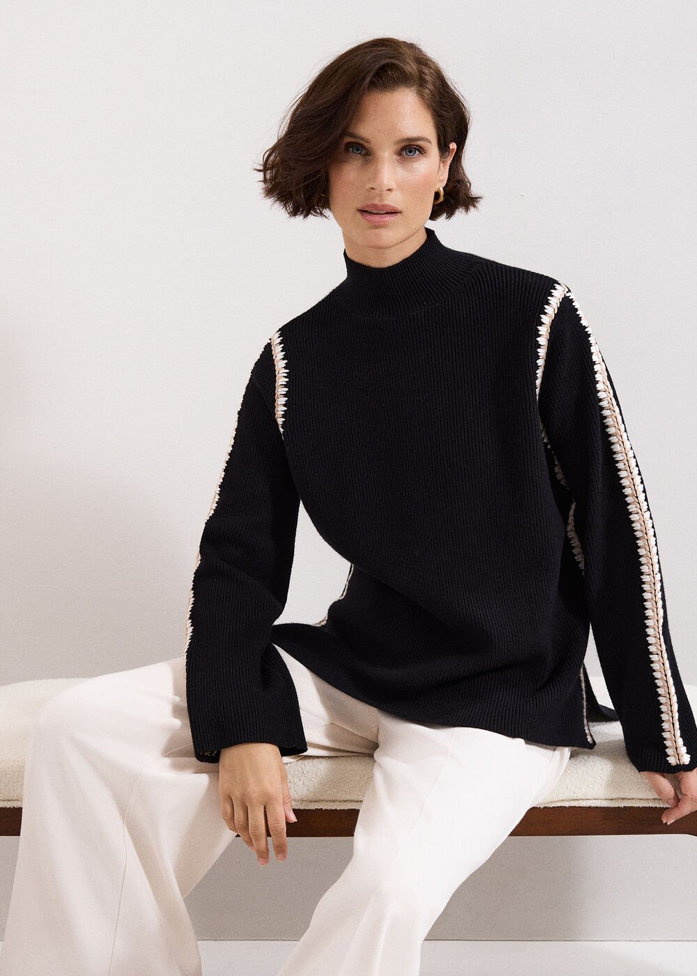 Immy Crochet Jumper - Black