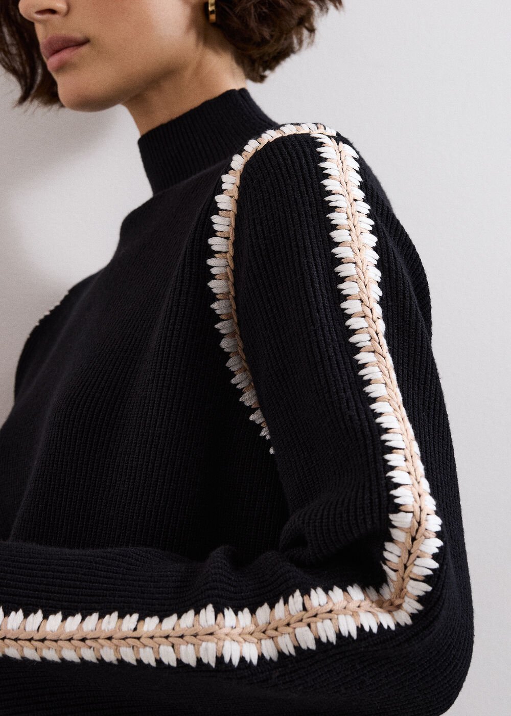 Immy Crochet Jumper - Black