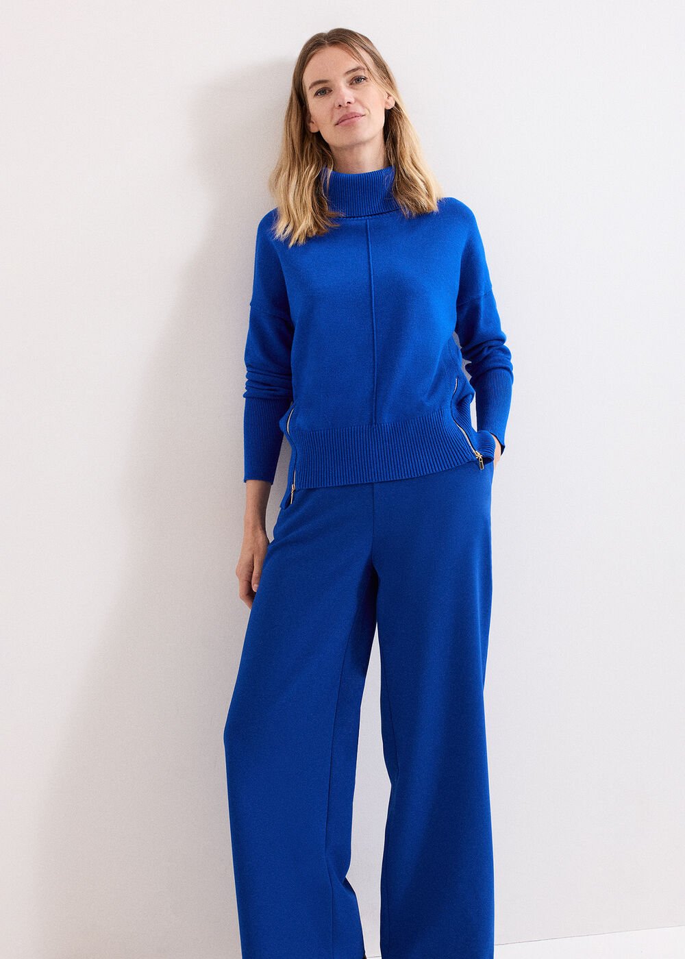 Aubrie Blue Straight Leg Trousers - Cobalt