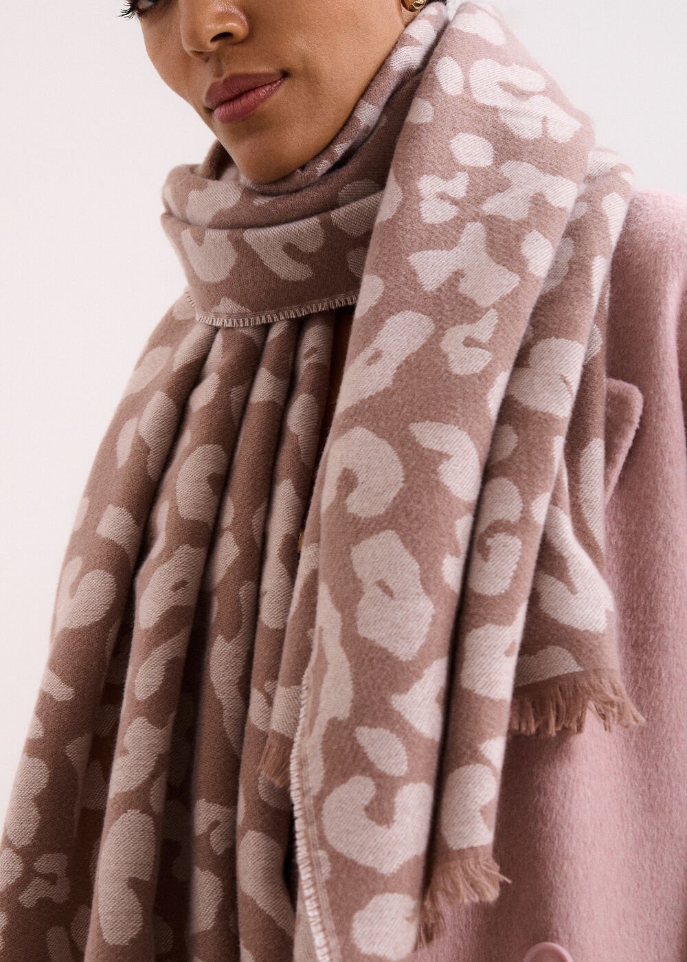 Mocha Leopard Scarf - Brown