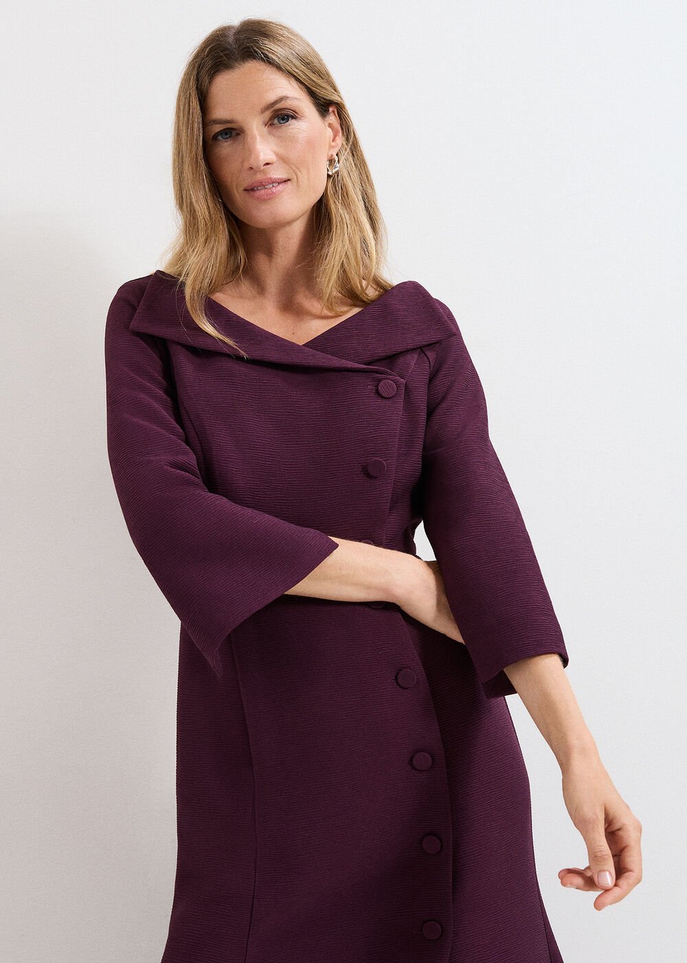 Sienna Tux Dress - Burgundy