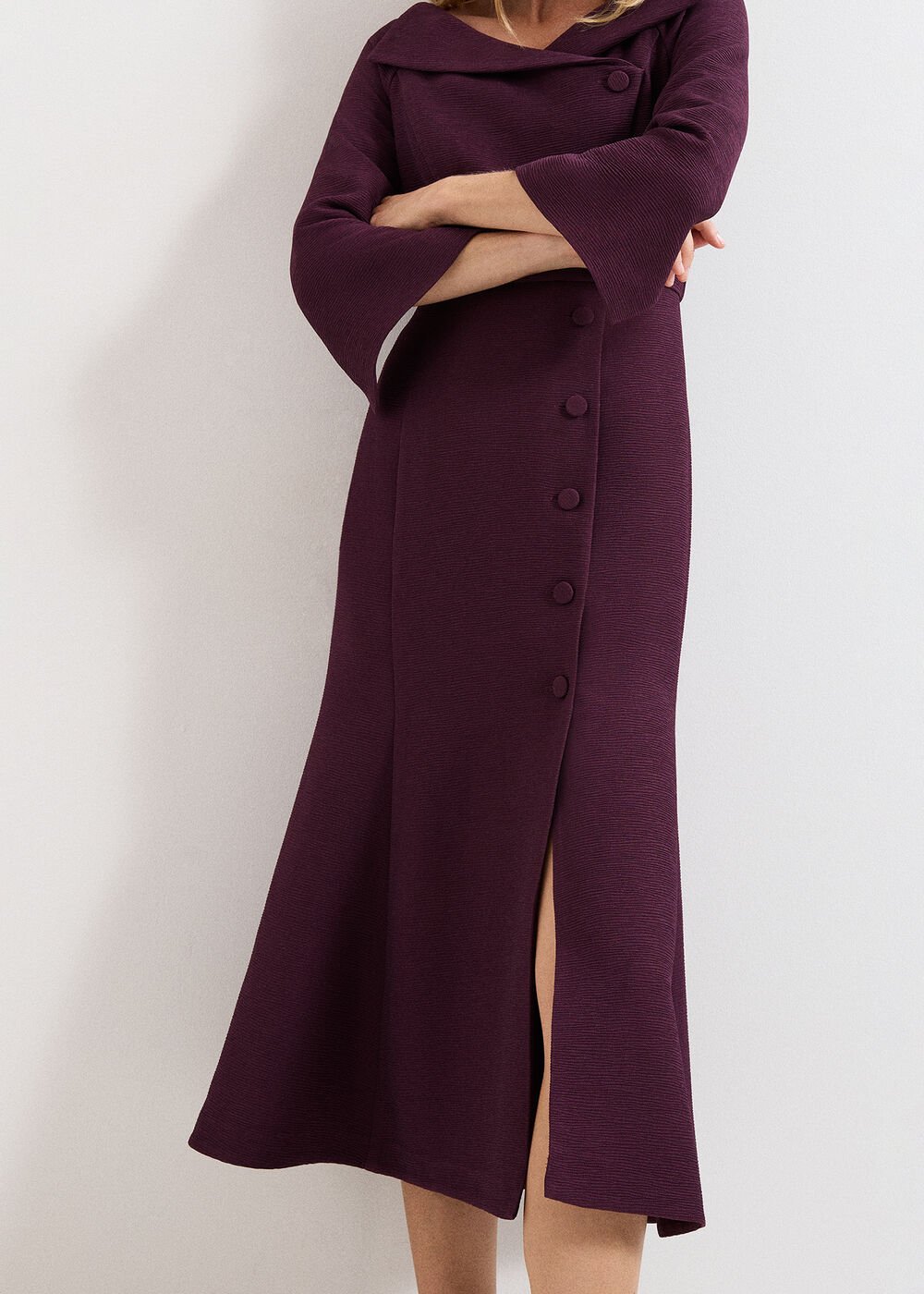 Sienna Tux Dress - Burgundy