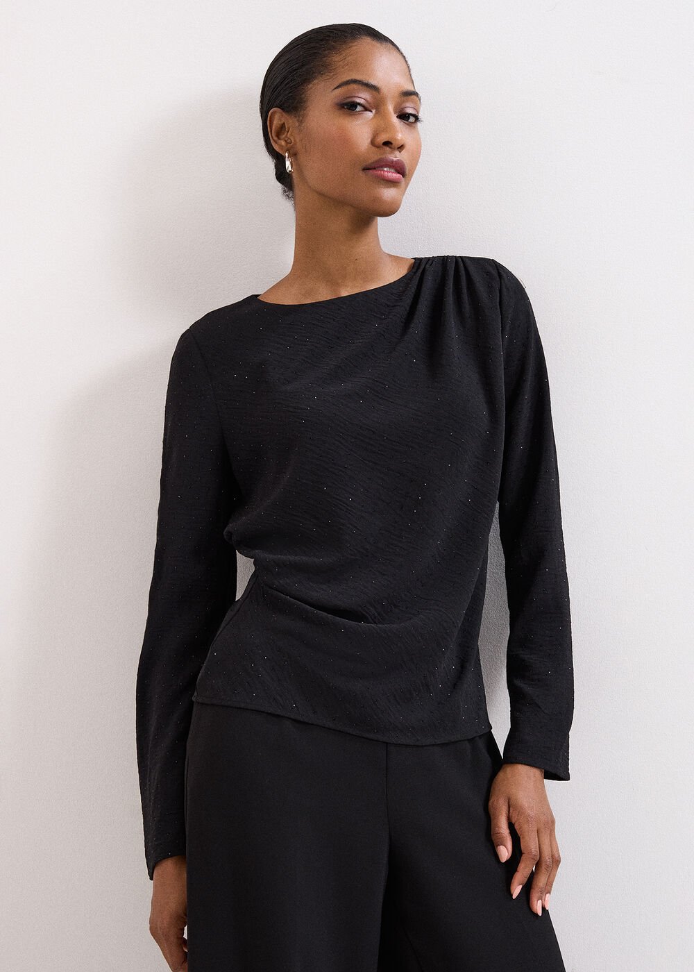 Noa Drape Top - Black